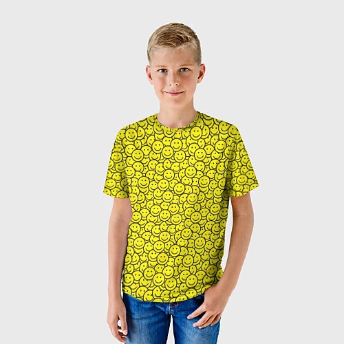 Детская футболка Смайлики / 3D-принт – фото 3