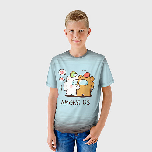 Детская футболка AMONG US - LOVE / 3D-принт – фото 3