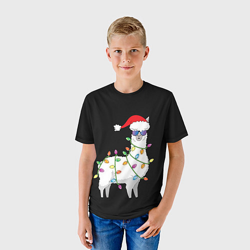 Детская футболка Рождественская Лама / 3D-принт – фото 3