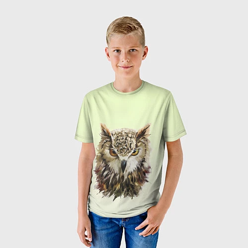 Детская футболка Арт сова яркая / 3D-принт – фото 3