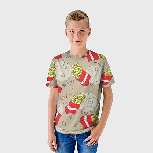 Детская футболка Фастфуд - Картошка фри / 3D-принт – фото 3
