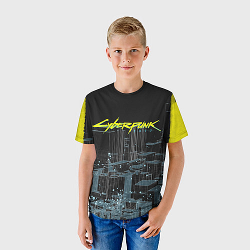 Детская футболка Город CYBERPUNK 2077 / 3D-принт – фото 3