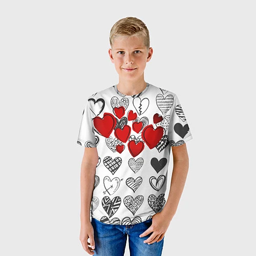 Детская футболка Сердца / 3D-принт – фото 3