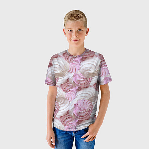 Детская футболка Зефир белый и розовый / 3D-принт – фото 3