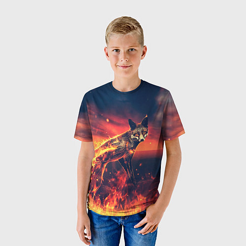 Детская футболка Огненная лиса / 3D-принт – фото 3