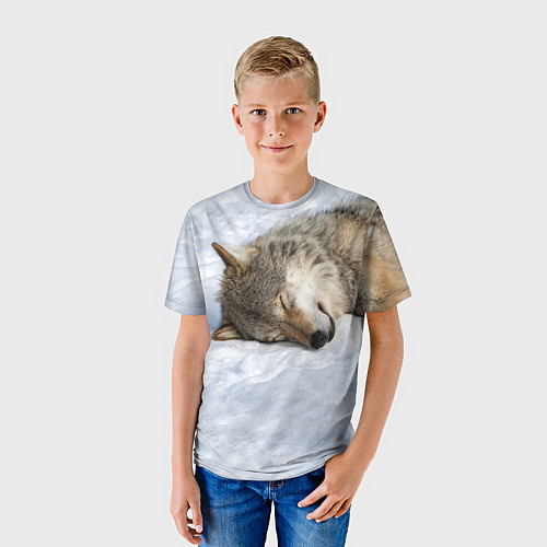 Детская футболка Спящий Волк / 3D-принт – фото 3