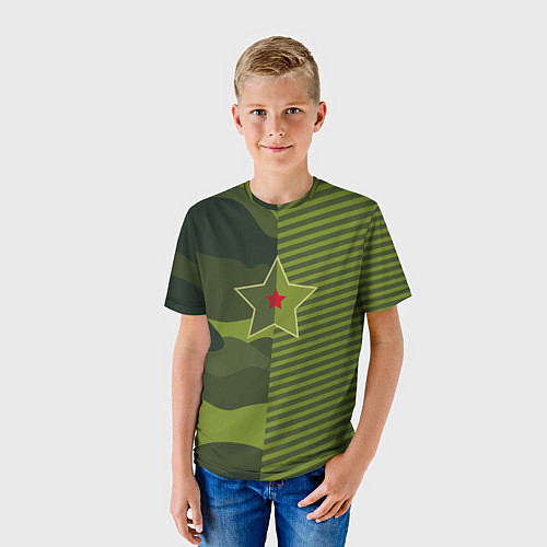 Детская футболка Милитари со звездой / 3D-принт – фото 3