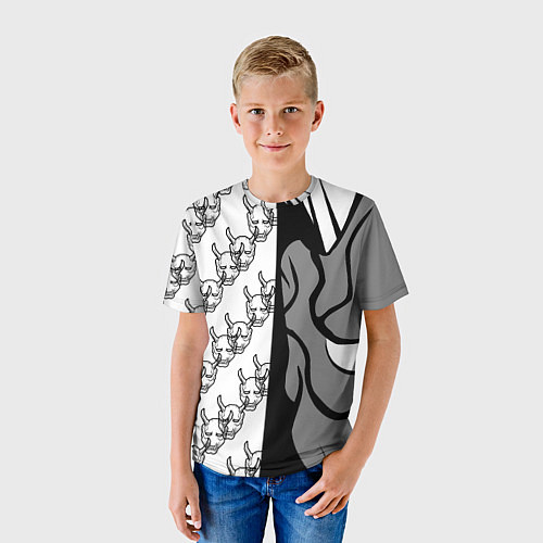 Детская футболка DEMON BLACKWHITE / 3D-принт – фото 3