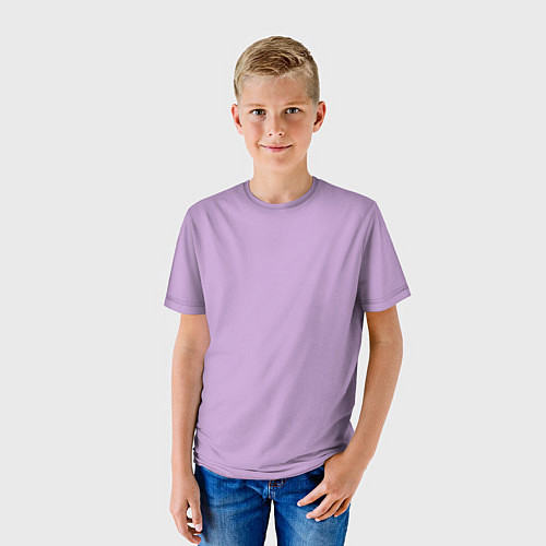 Детская футболка Глициниевый цвет без рисунка / 3D-принт – фото 3