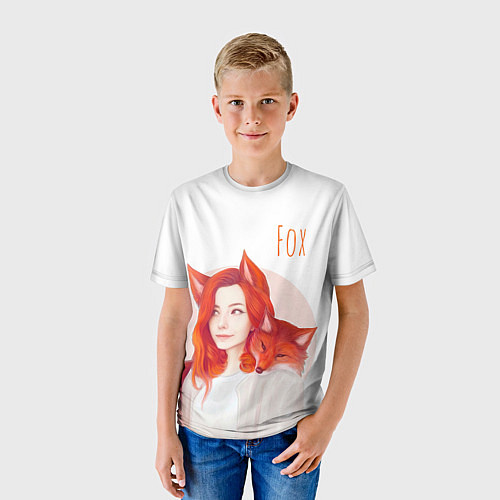 Детская футболка Девушка-лиса / 3D-принт – фото 3