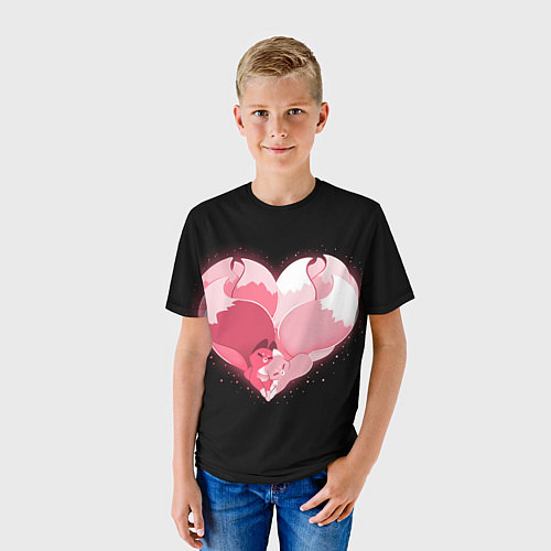 Детская футболка Лисы в форме серца / 3D-принт – фото 3