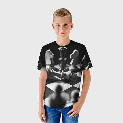 Детская футболка Шахматы фигуры доска ход мат / 3D-принт – фото 3