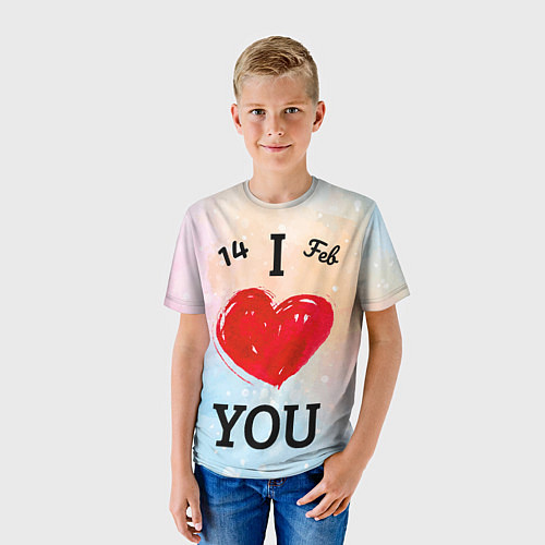 Детская футболка Love you I / 3D-принт – фото 3