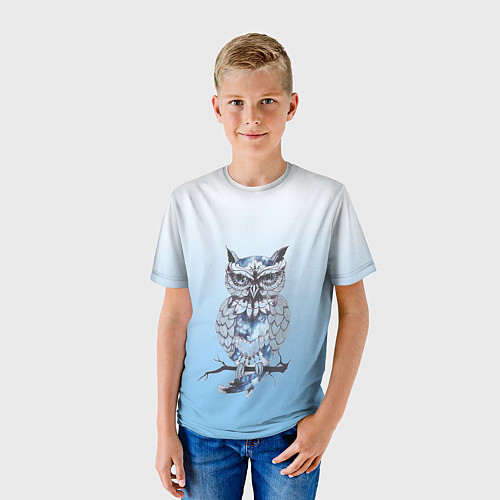 Детская футболка Совушка на ветке рисунок / 3D-принт – фото 3
