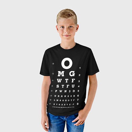 Детская футболка Проверка Зрения мемными фразами интернет сленга / 3D-принт – фото 3