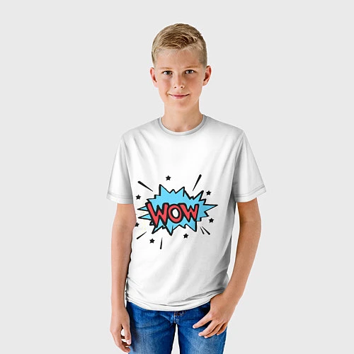 Детская футболка Wow / 3D-принт – фото 3