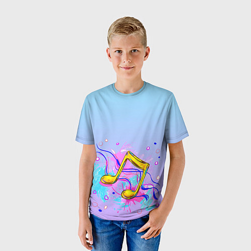 Детская футболка Ноты краски музыканту / 3D-принт – фото 3