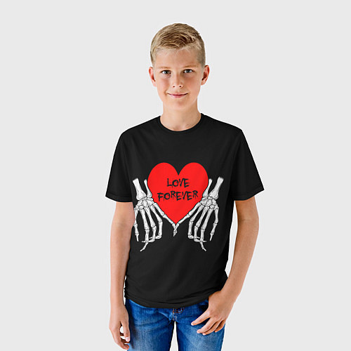 Детская футболка LOVE FOREVER ЛЮБОВЬ НАВСЕГДА / 3D-принт – фото 3