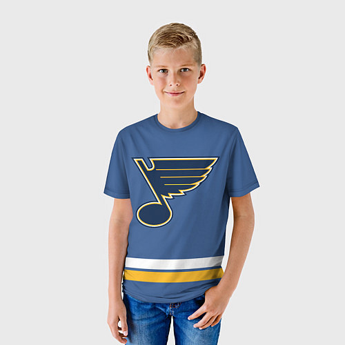 Детская футболка Сент-Луис Блюз Форма1 / 3D-принт – фото 3