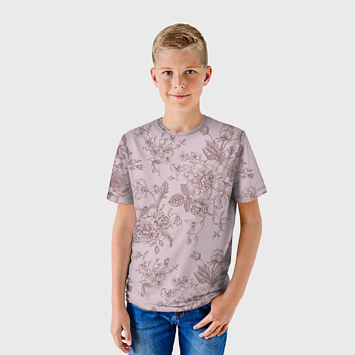 Детская футболка Розы с пионами / 3D-принт – фото 3