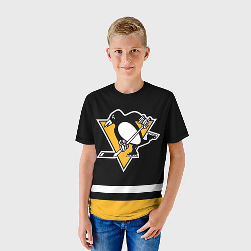 Детская футболка Питтсбург Пингвинз Форма1 / 3D-принт – фото 3