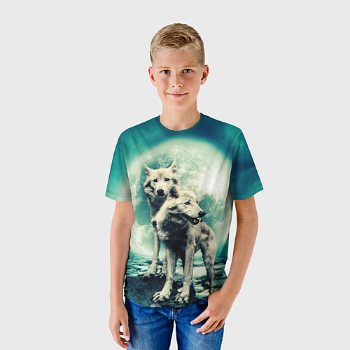 Детская футболка Волки, пара / 3D-принт – фото 3