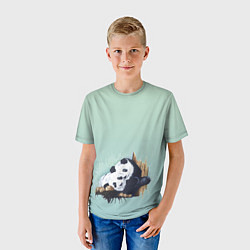 Футболка детская Акварельные панды, цвет: 3D-принт — фото 2