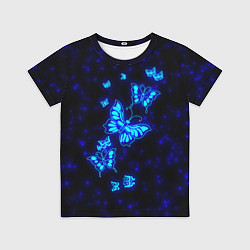 Футболка детская Неоновые бабочки, цвет: 3D-принт