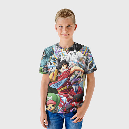 Детская футболка ONE PIECE ВАН ПИС / 3D-принт – фото 3