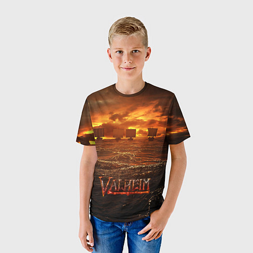 Детская футболка Valheim Корабли / 3D-принт – фото 3
