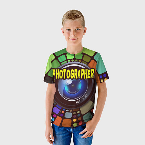 Детская футболка Фотограф и объектив / 3D-принт – фото 3