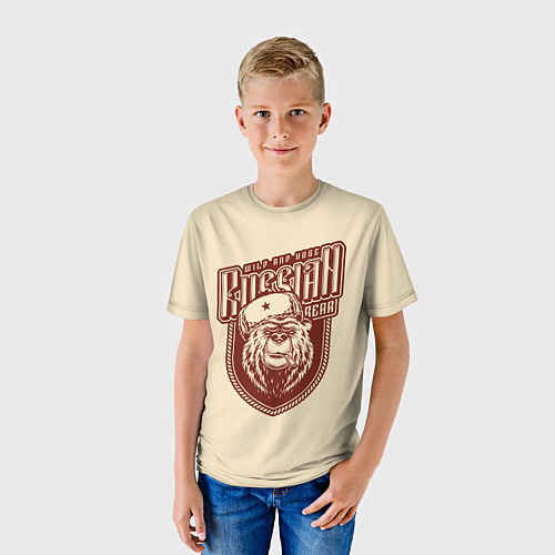 Детская футболка РОССИЙСКИЙ МЕДВЕДЬ / 3D-принт – фото 3