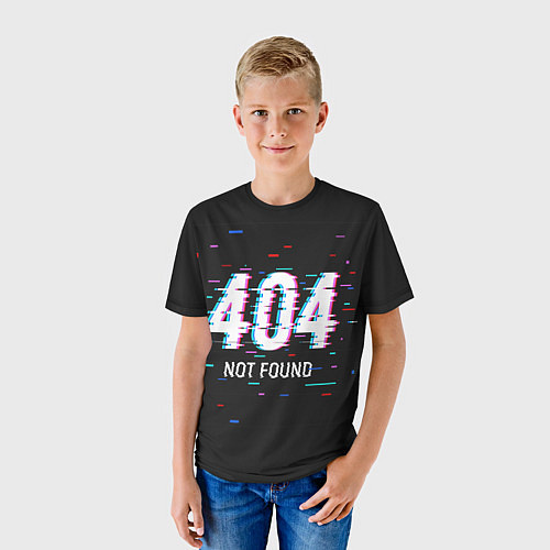 Детская футболка Глитч 404 / 3D-принт – фото 3