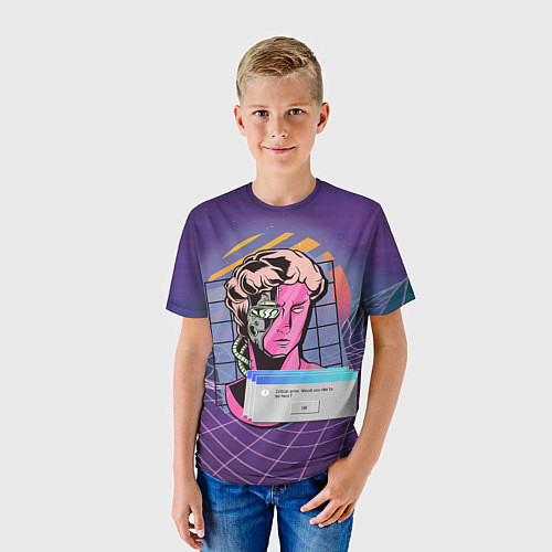 Детская футболка Vaporwave Cyborg Statue / 3D-принт – фото 3