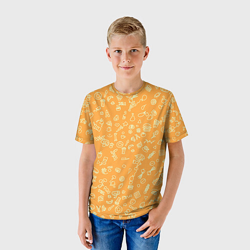 Детская футболка Оранжевая еда / 3D-принт – фото 3