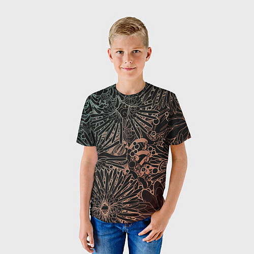 Детская футболка Неон в Цветок / 3D-принт – фото 3