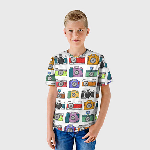 Детская футболка Фотоаппараты / 3D-принт – фото 3