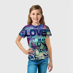 Футболка детская LOVE, цвет: 3D-принт — фото 2