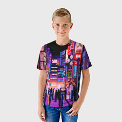 Футболка детская Переулок Токио, цвет: 3D-принт — фото 2