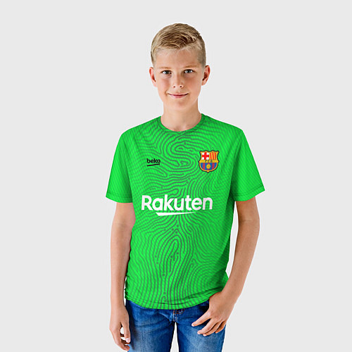 Детская футболка FC Barcelona Goalkeeper 202122 / 3D-принт – фото 3