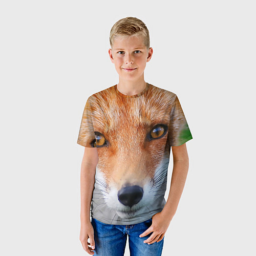Детская футболка Крупно мордочка лисы / 3D-принт – фото 3