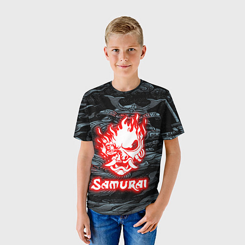 Детская футболка CYBERPUNK САМУРАЙ / 3D-принт – фото 3
