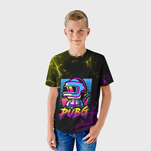 Детская футболка PUBG RETRO NEON ПАБГ НЕОН / 3D-принт – фото 3