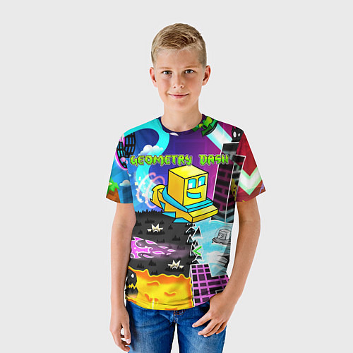 Детская футболка Geometry Dash / 3D-принт – фото 3