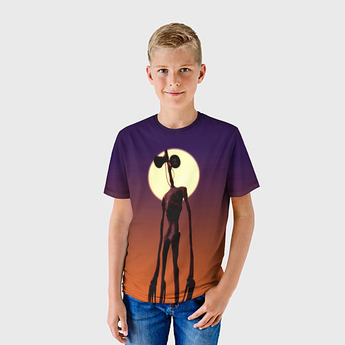 Детская футболка Сиреноголовый Хоррор Закат / 3D-принт – фото 3