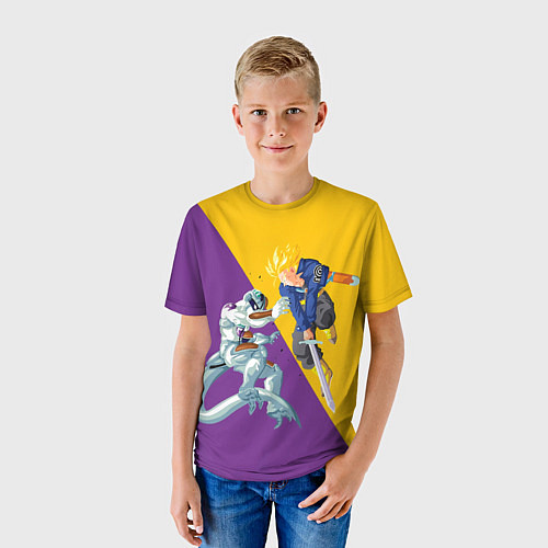 Детская футболка Yellow vs purple / 3D-принт – фото 3