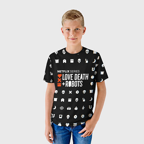 Детская футболка LOVE DEATH ROBOTS $$$ / 3D-принт – фото 3