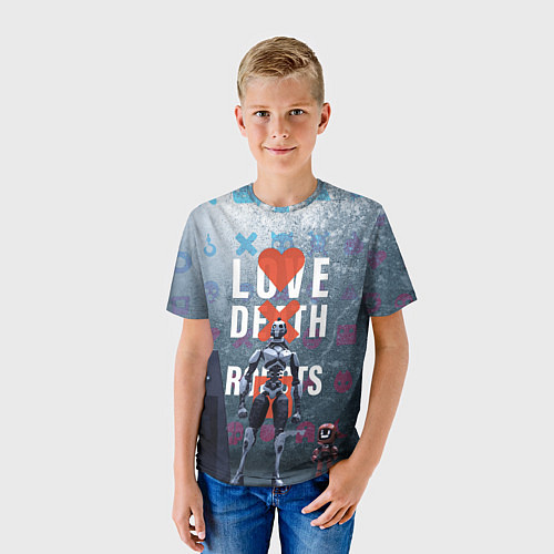 Детская футболка Любовь смерть и роботы / 3D-принт – фото 3