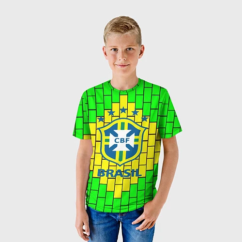 Детская футболка Сборная Бразилии / 3D-принт – фото 3