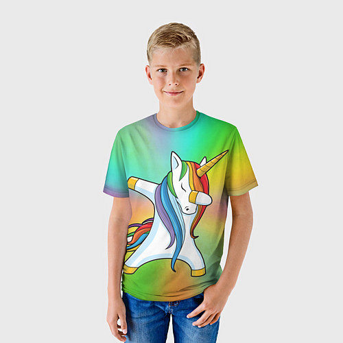 Детская футболка Крутой единорог / 3D-принт – фото 3